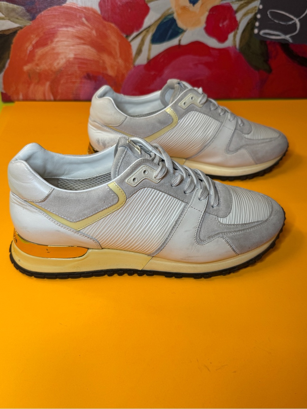 Louis Vuitton Runaway Athletic Sneakers in Light Gray and Cream